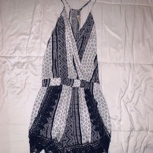 Navy and white romper